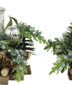 6541 CANDLEHOLDER LUMINIOUS FOREST S/2